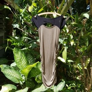 Black and green dress